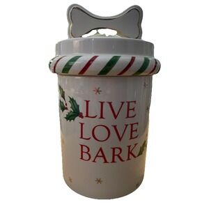 Lenox Christmas‎ Holiday Dog Treat Jar LIVE LOVE BARK #863666